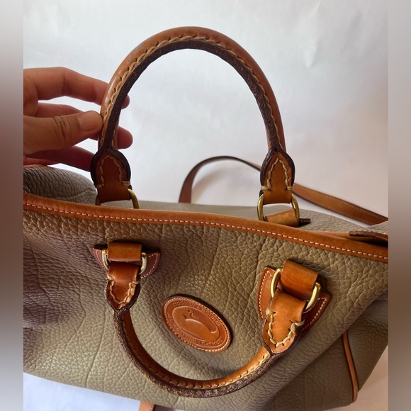Dooney & Bourke Vintage Classic AWL Leather Shoulder Satchel Bag Taupe - Picture 5 of 10